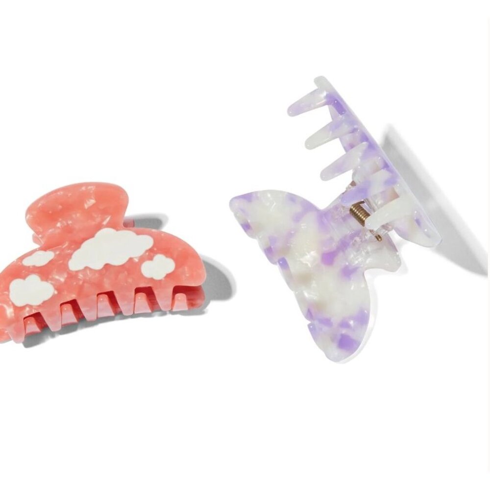 NWT Mane Cloudy Claw Clips Hair Pink Purple 2 piece set - Picture 3 of 4